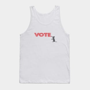 Cat Scratching The Red Vote Circle Design Tank Top